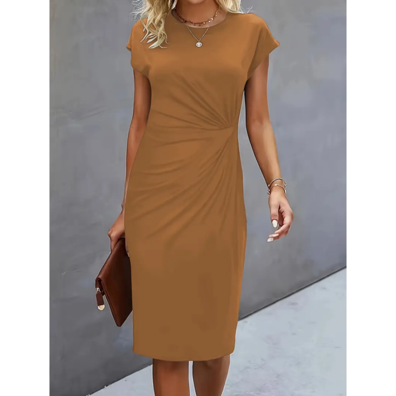 Marianne – Robe midi formelle à manches courtes femme