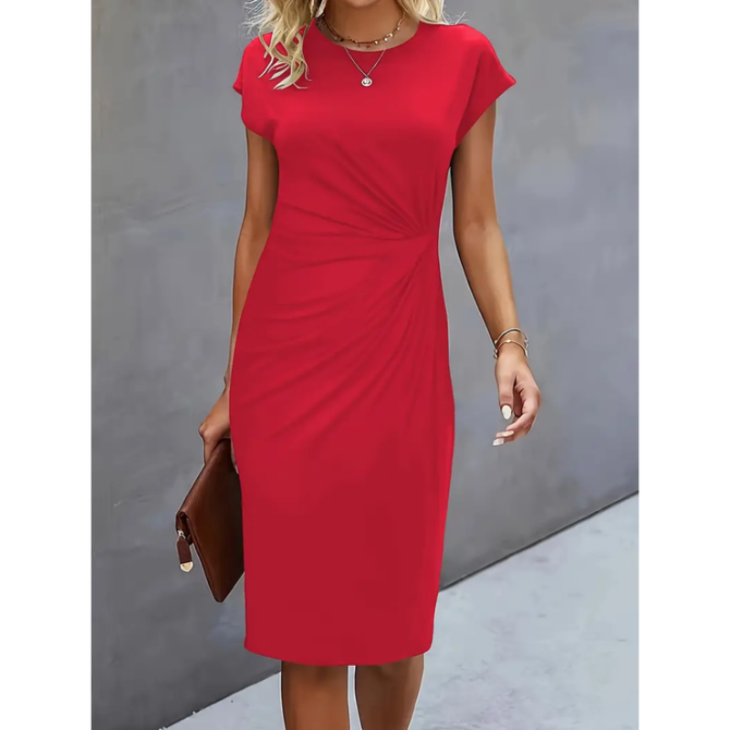 Marianne – Robe midi formelle à manches courtes femme
