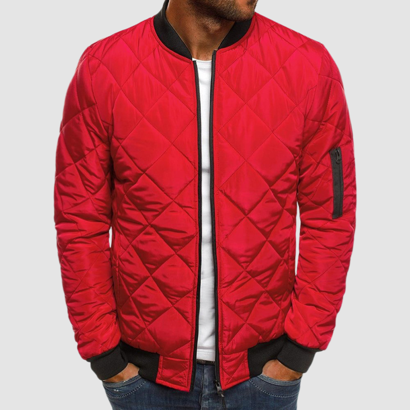 Blouson matelassé pour homme automne chaud léger en polyester avec coupe bomber Arnaud