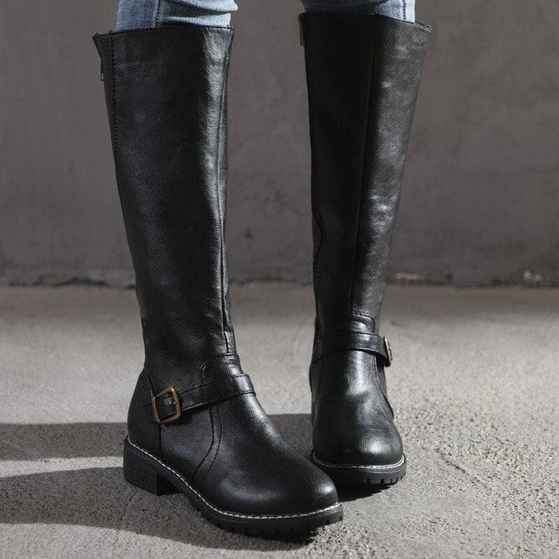 Élizabeth – Bottes classiques hauteur genou avec boucle femme