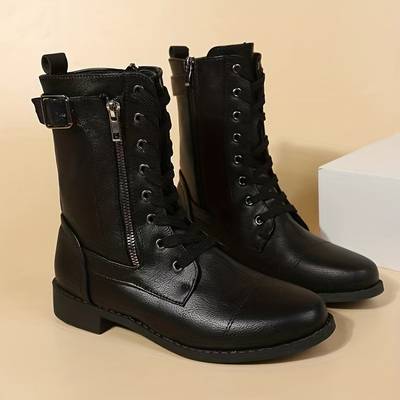 Zoé – Bottes femme à lacets et fermeture éclair