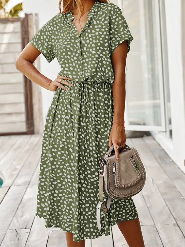 Delphine – Robe midi d'été à imprimé femme