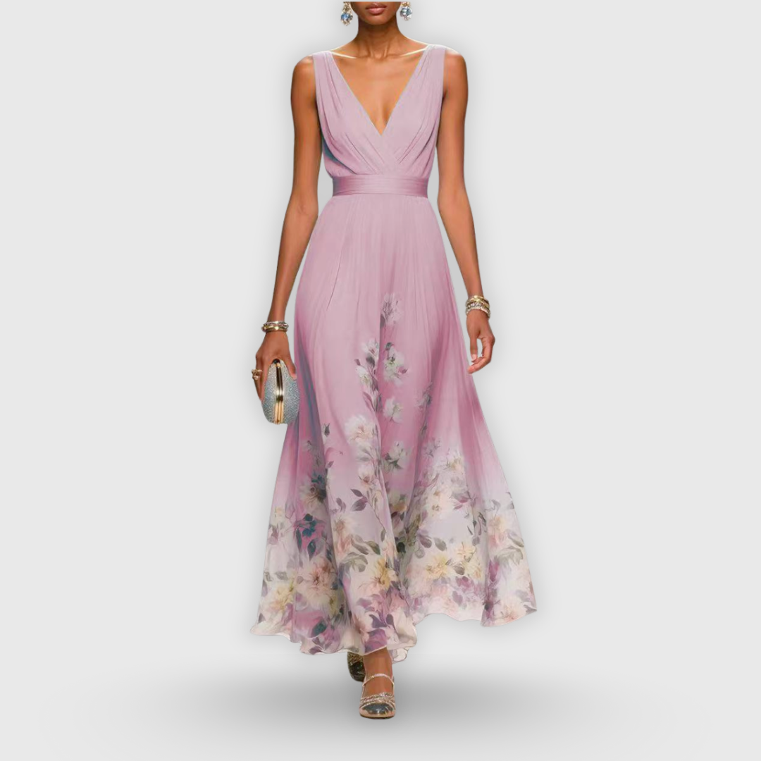 Eugénie – Robe maxi d’été à col en V femme