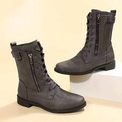 Zoé – Bottes femme à lacets et fermeture éclair