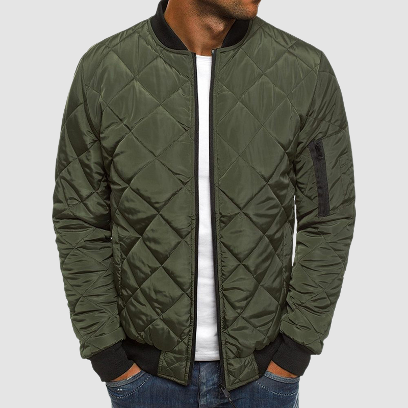Blouson matelassé pour homme automne chaud léger en polyester avec coupe bomber Arnaud