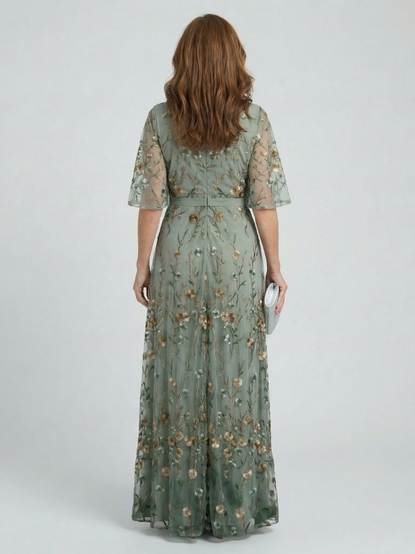 Robe midi fleurie à dos nu