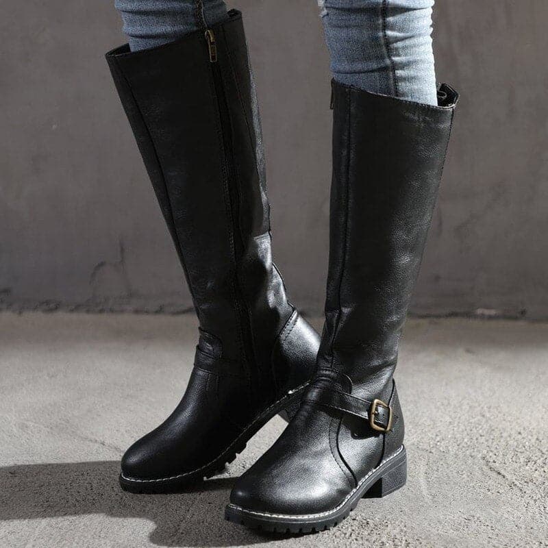 Élizabeth – Bottes classiques hauteur genou avec boucle femme