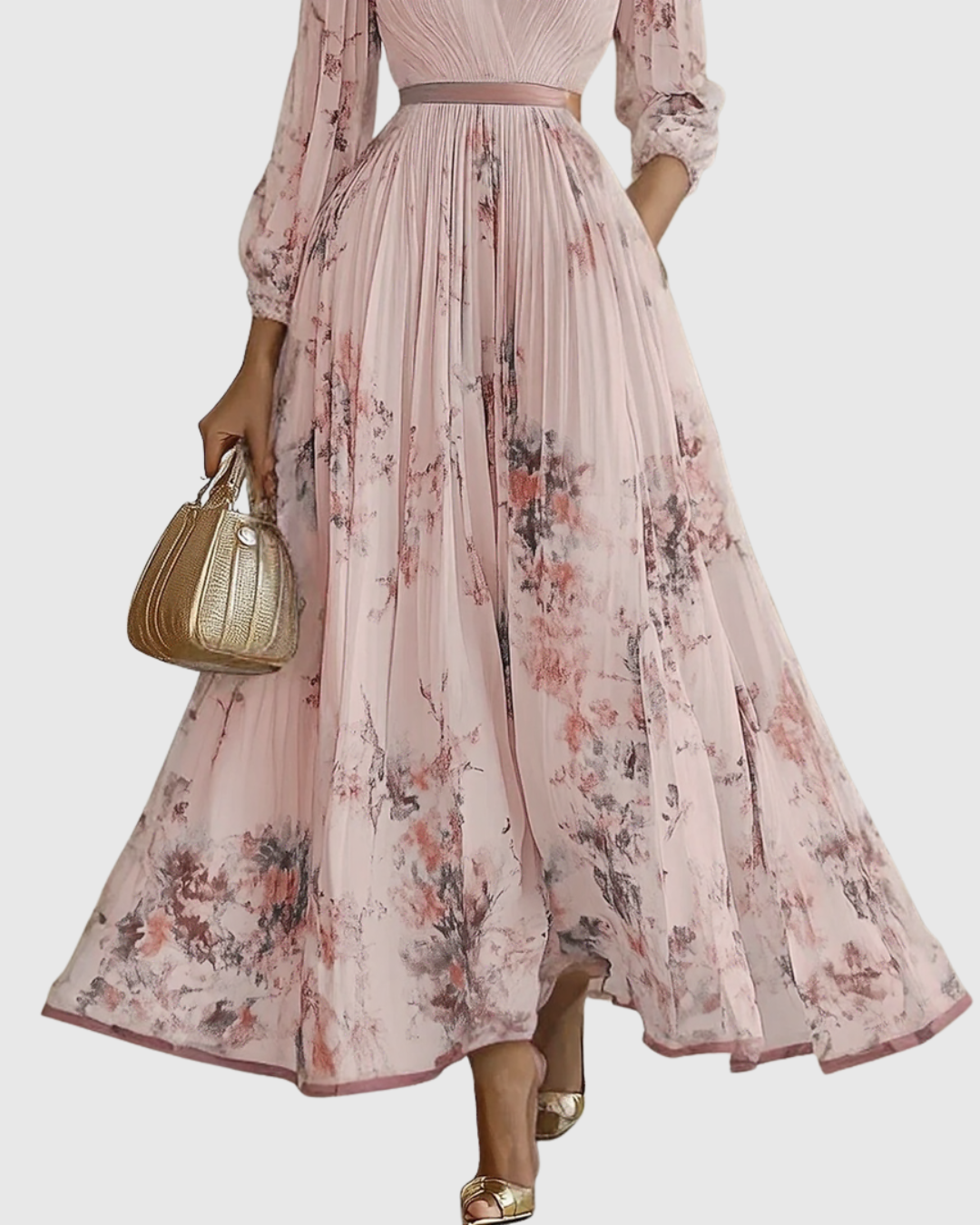 Apolline – Robe maxi élégante plissée femme