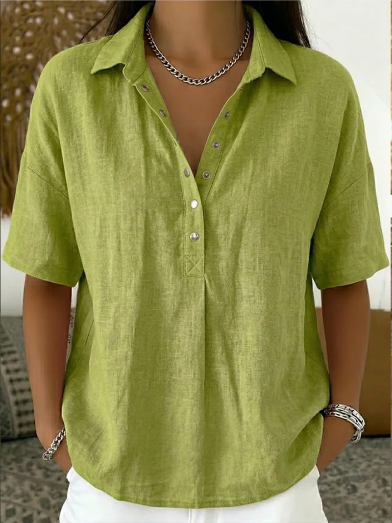Honorine – Chemise décontractée à col boutonné femme