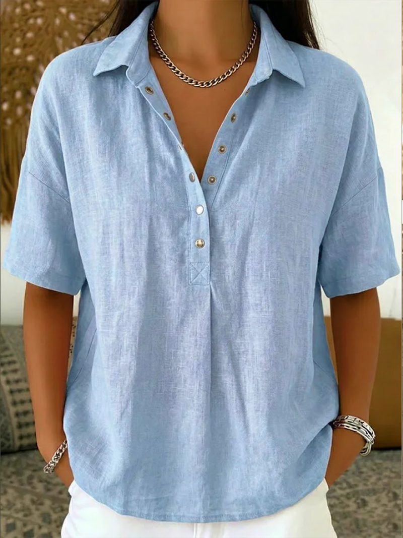 Honorine – Chemise décontractée à col boutonné femme