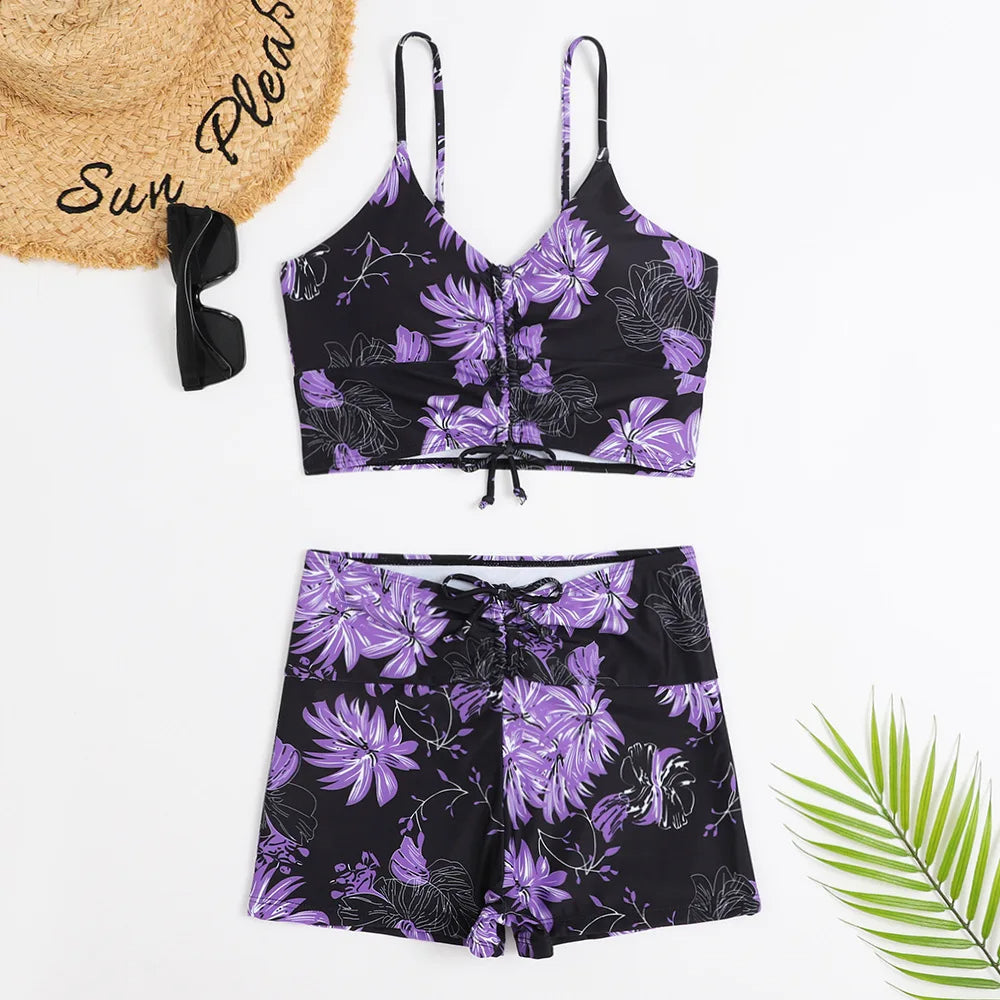 Bikini taille haute à imprimé fleuri – fraîcheur estivale et confort assuré