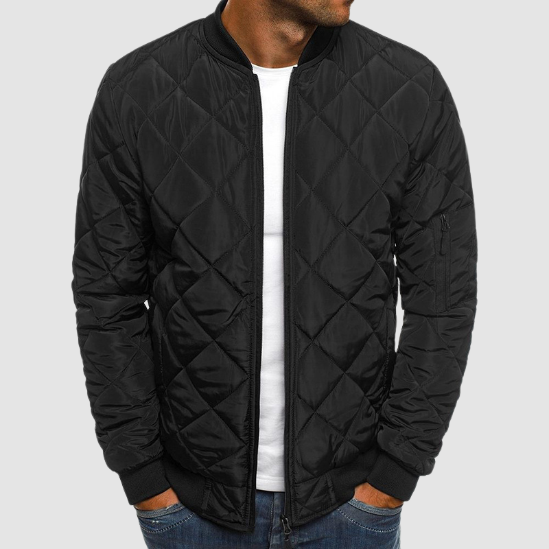 Blouson matelassé pour homme automne chaud léger en polyester avec coupe bomber Arnaud