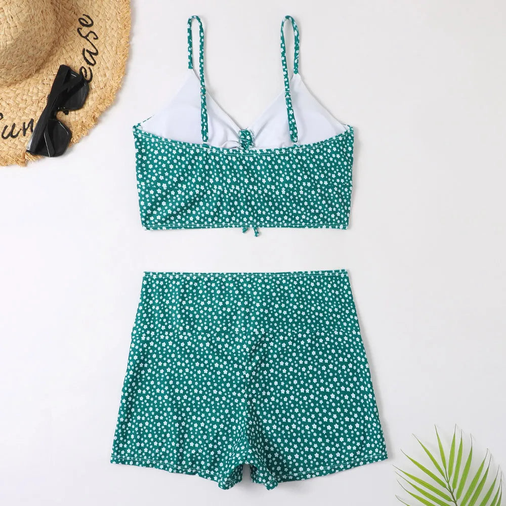 Bikini taille haute à imprimé fleuri – fraîcheur estivale et confort assuré