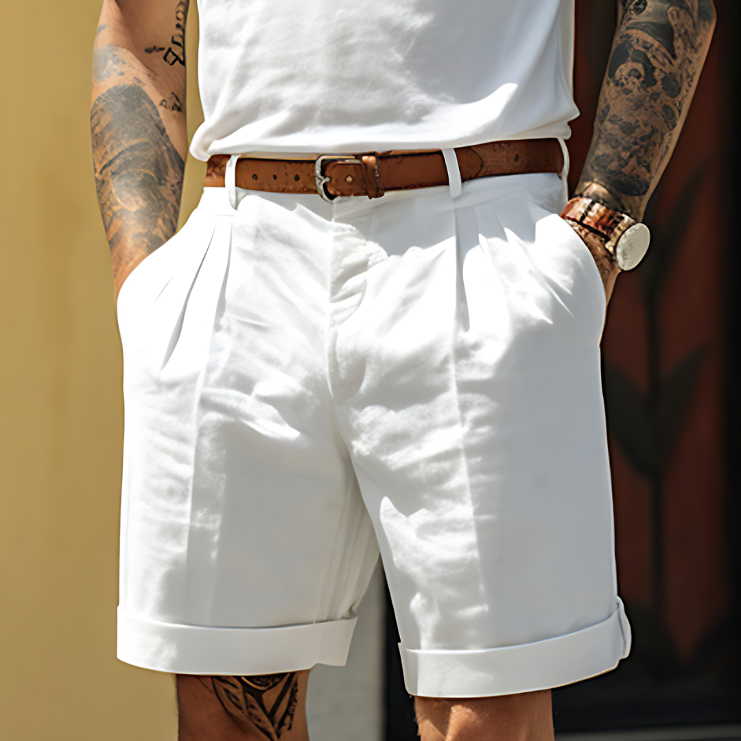 Short homme en coton et lin – élégance décontractée pour les beaux jours