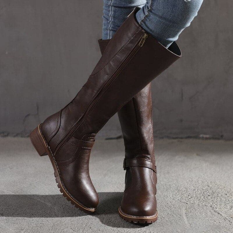 Élizabeth – Bottes classiques hauteur genou avec boucle femme