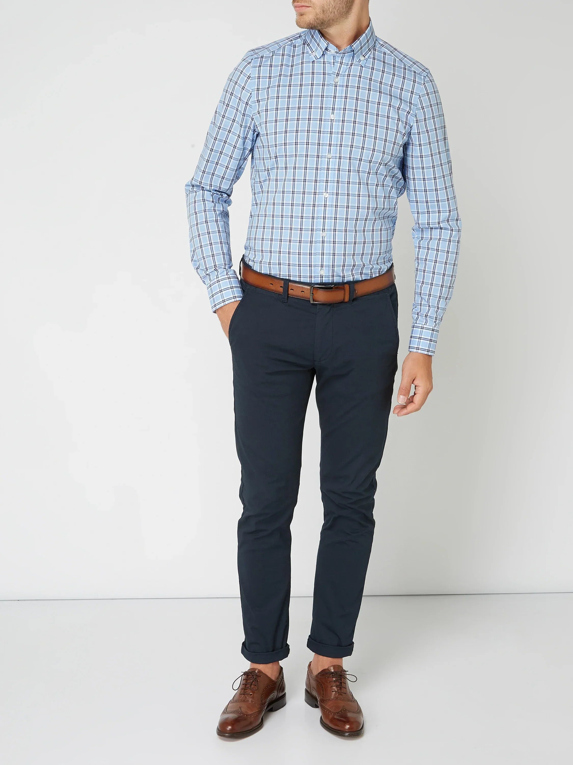 Chemise à Carreaux Homme en Pur Coton – Élégance Classique et Confort Naturel