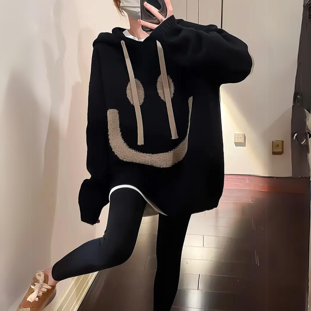 Isabelle – Sweat à capuche femme oversize imprimé