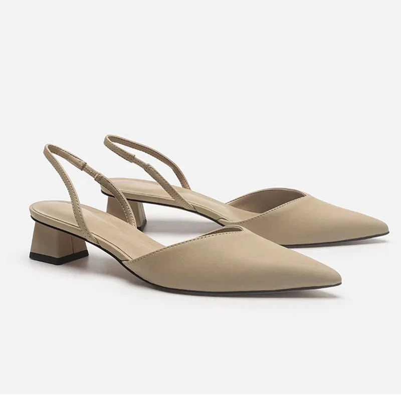 Quitterie – Escarpins slingback à talon bloc femme