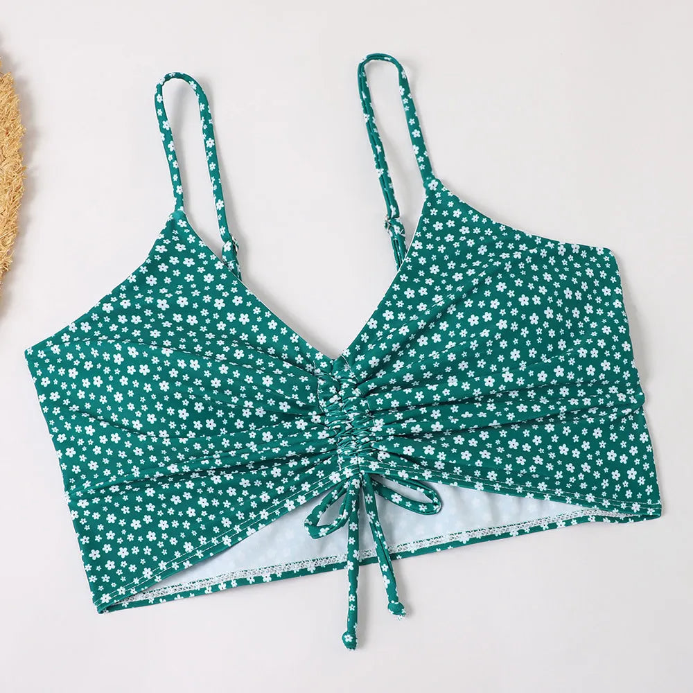 Bikini taille haute à imprimé fleuri – fraîcheur estivale et confort assuré