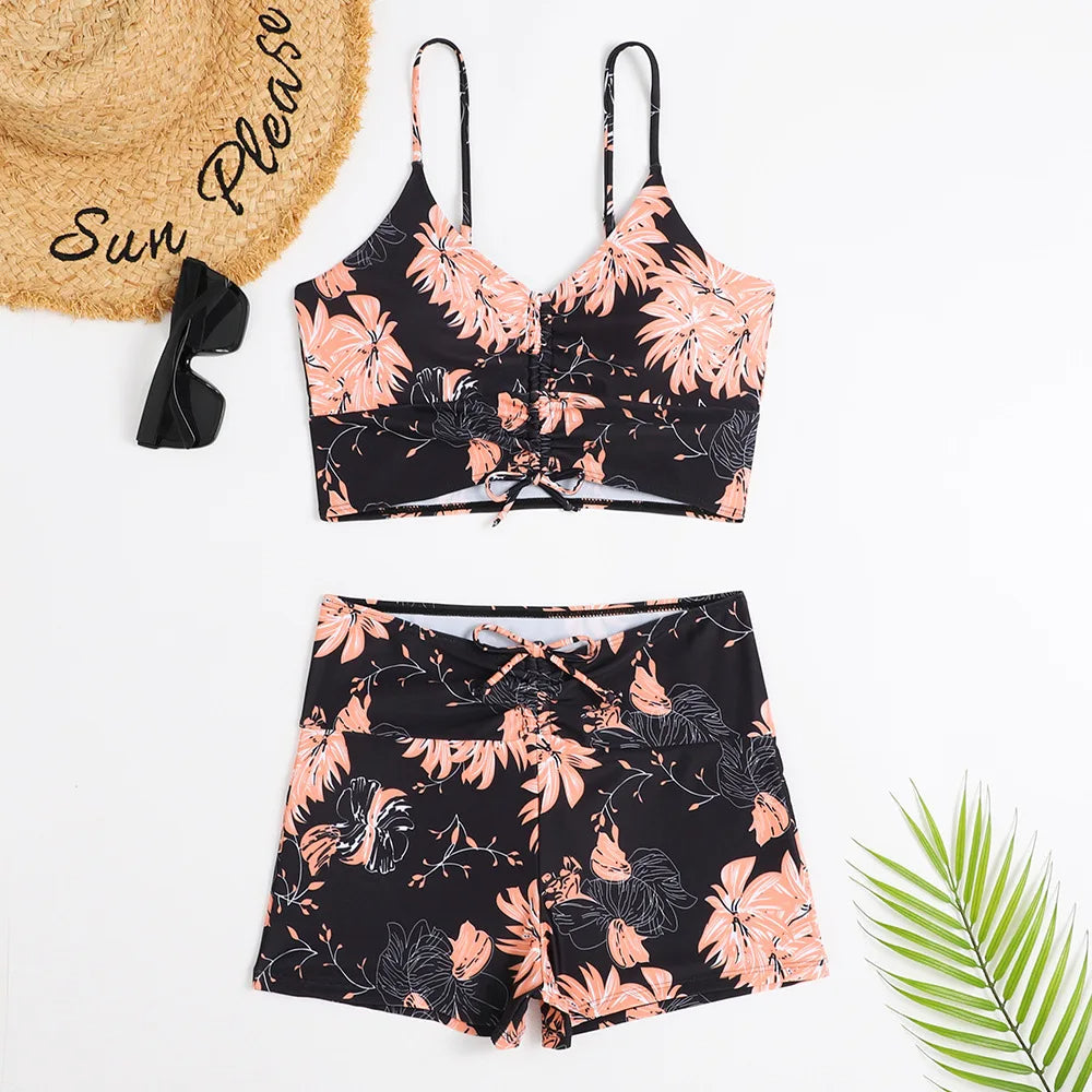 Bikini taille haute à imprimé fleuri – fraîcheur estivale et confort assuré