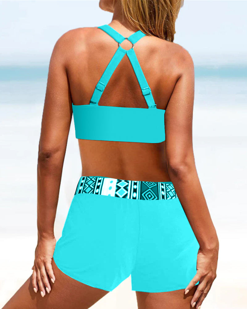 Manouk – Bikini taille haute à motif géométrique femme