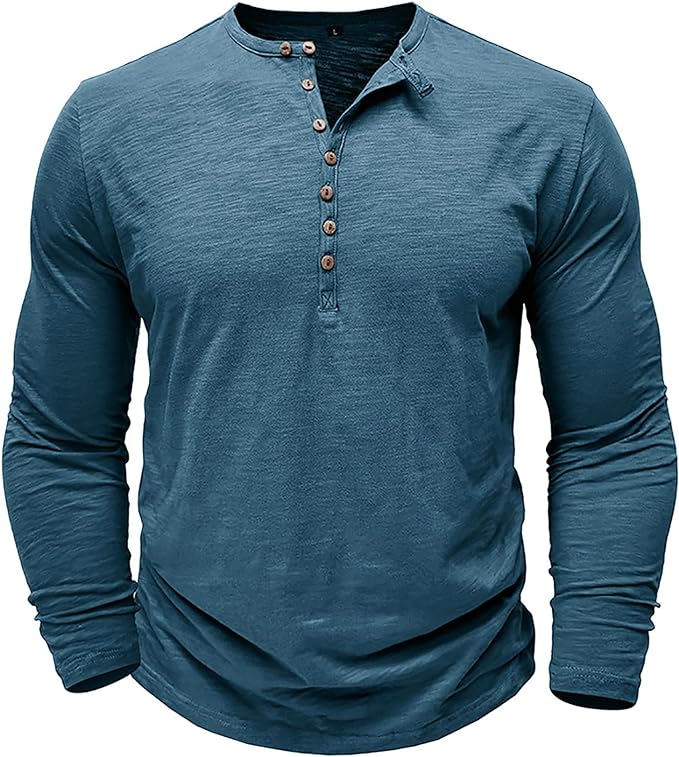 Chemise à manches longues pour homme automne confortable respirante en coton avec col boutonné Laurent