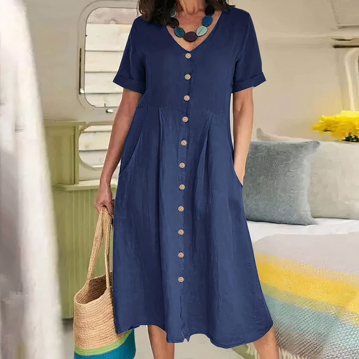 Sophie – Robe midi fluide coupe ample femme