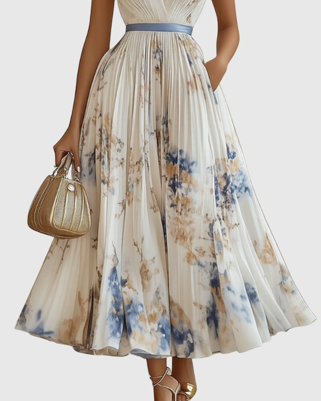 Apolline – Robe maxi élégante plissée femme