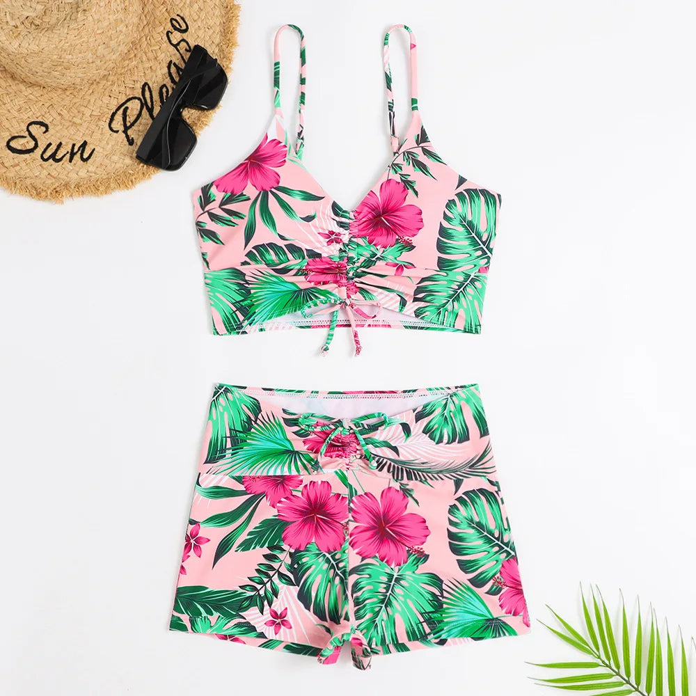 Bikini taille haute à imprimé fleuri – fraîcheur estivale et confort assuré