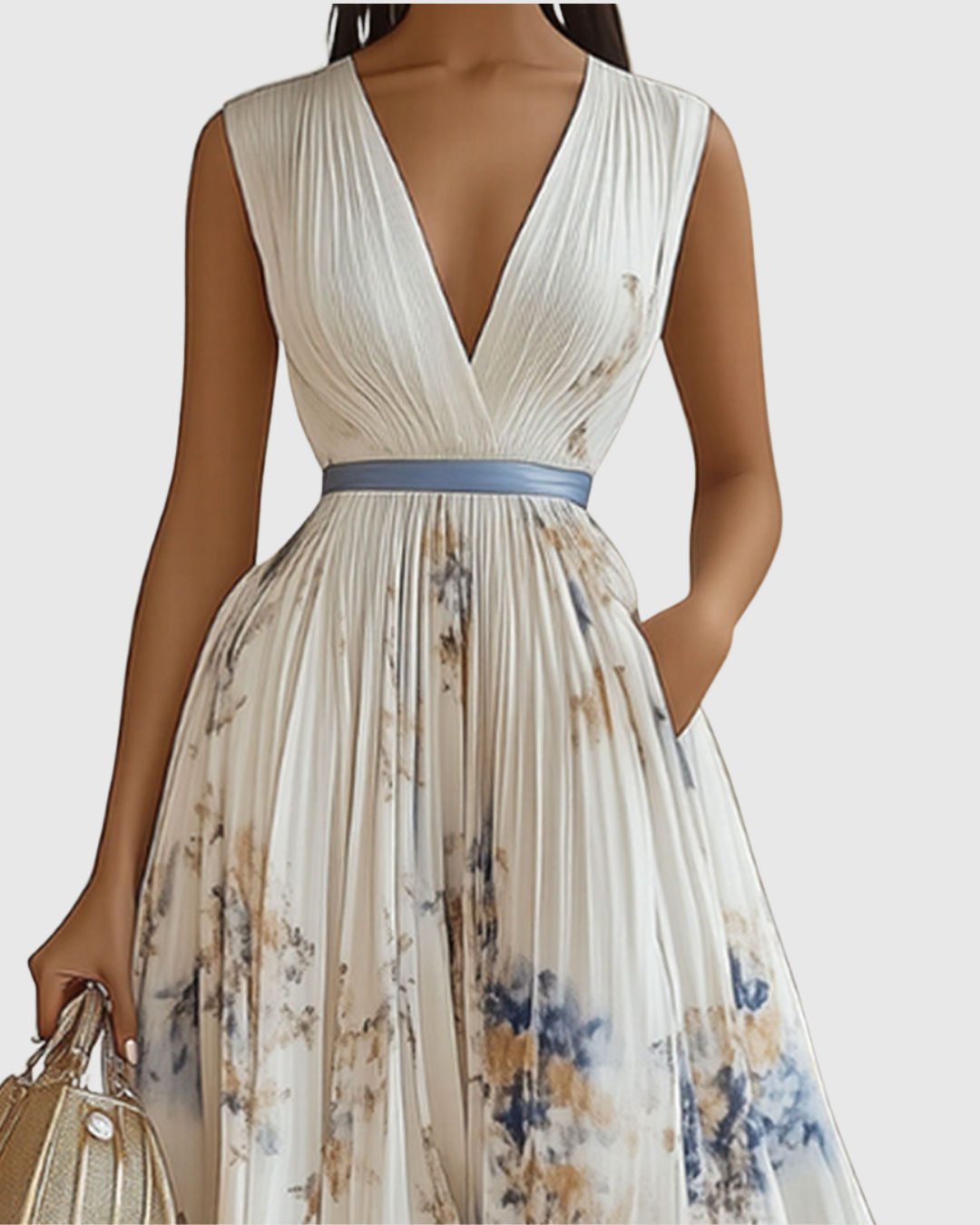 Apolline – Robe maxi élégante plissée femme