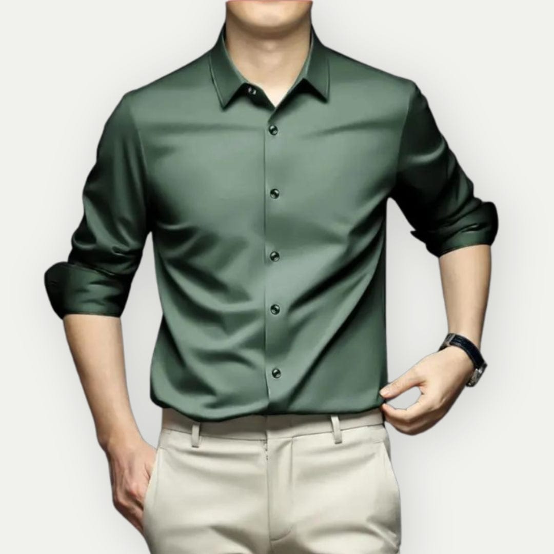 Chemise homme slim fit sans repassage – élégance polyvalente et confort au quotidien