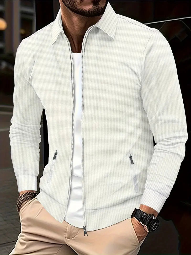 Veste légère pour homme automne zippée en coton stretch avec coupe cintrée Julien