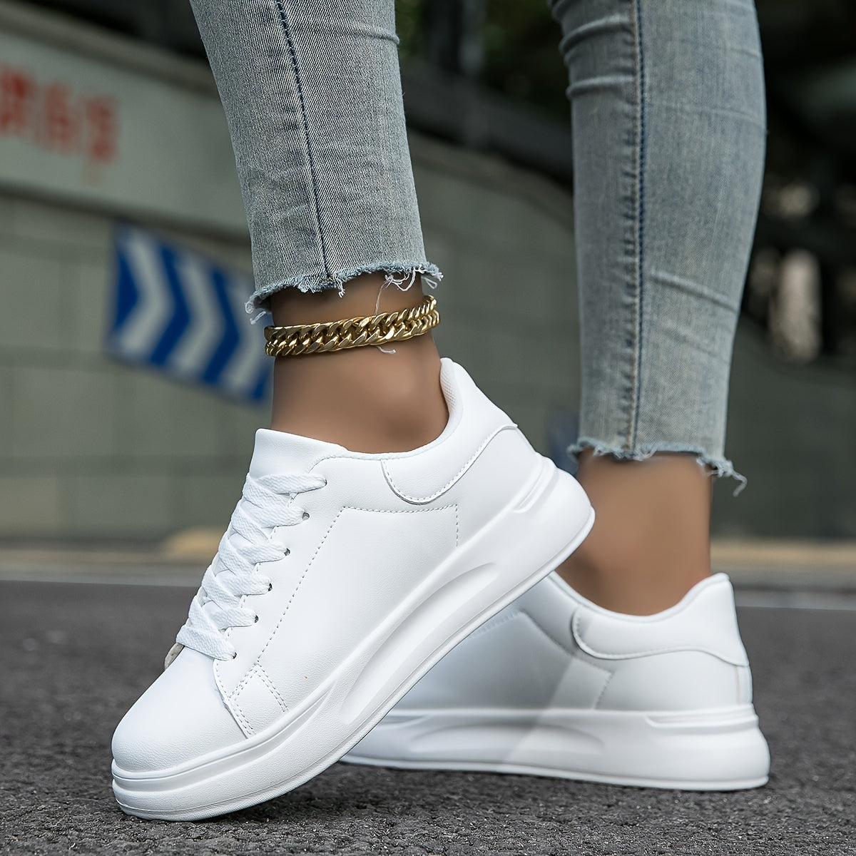 Baskets blanches femme – confort renforcé et maintien longue durée