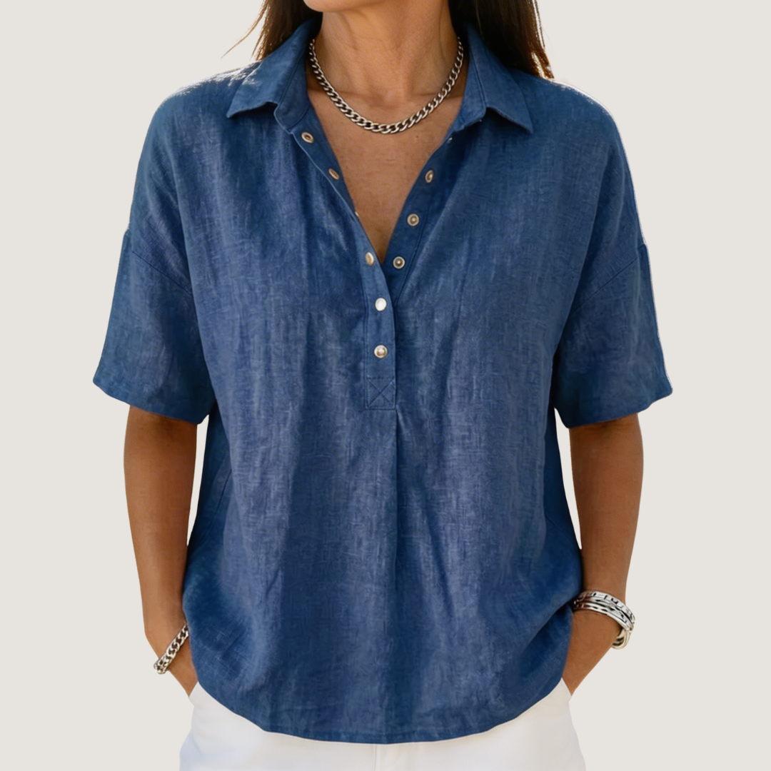 Honorine – Chemise décontractée à col boutonné femme