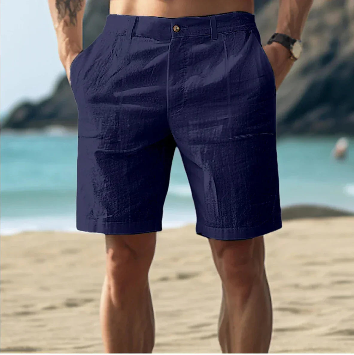 Short homme en lin décontracté – légèreté naturelle pour l’été