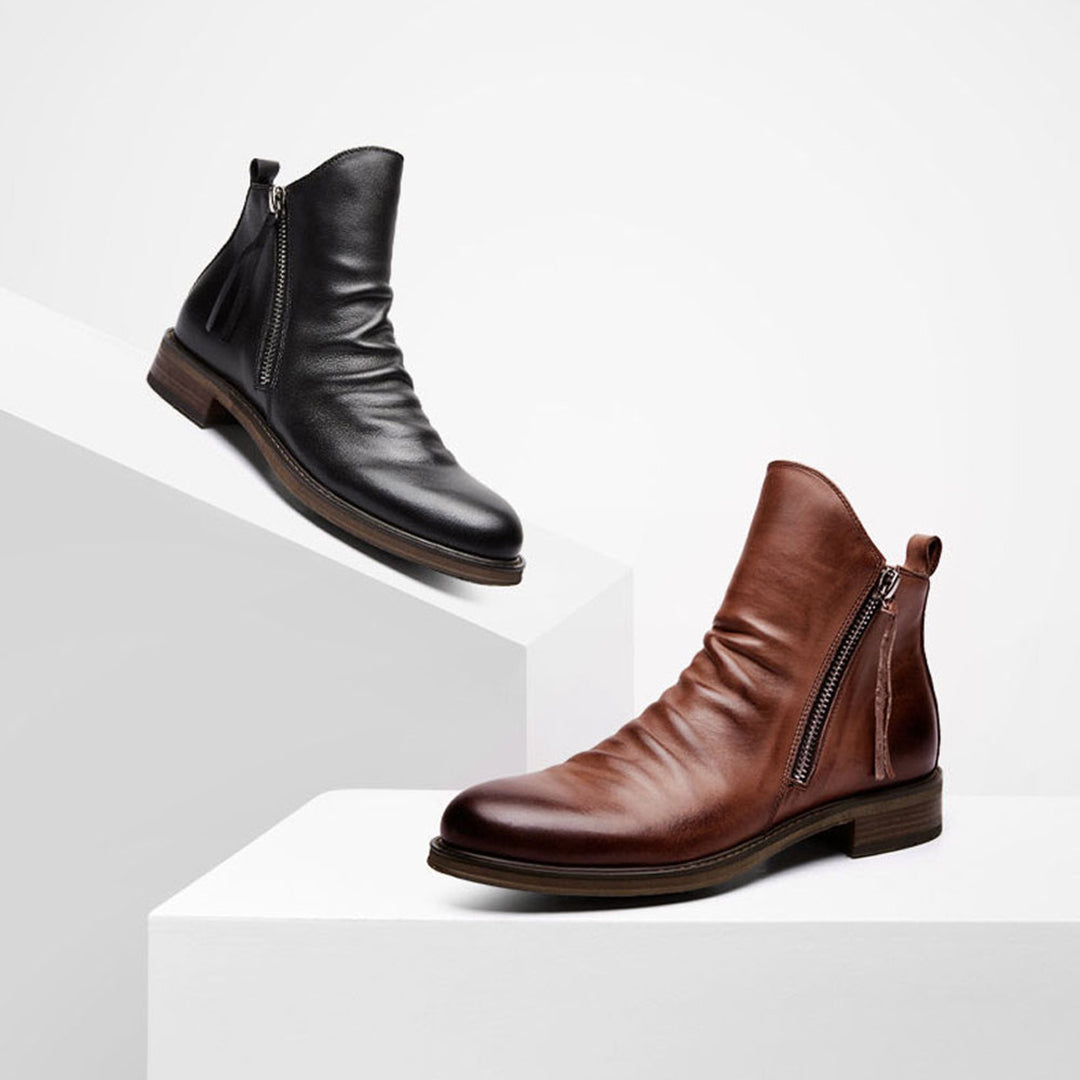 Bottes pour homme automne antidérapantes confortables en cuir PU au design moderne Haylom