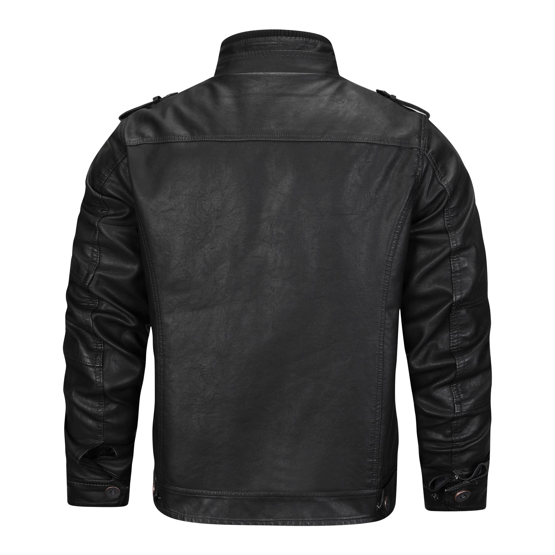 Veste en similicuir zippée pour homme automne au style motard à coupe ajustée Alpha