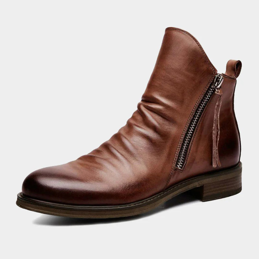 Bottes pour homme automne antidérapantes confortables en cuir PU au design moderne Haylom