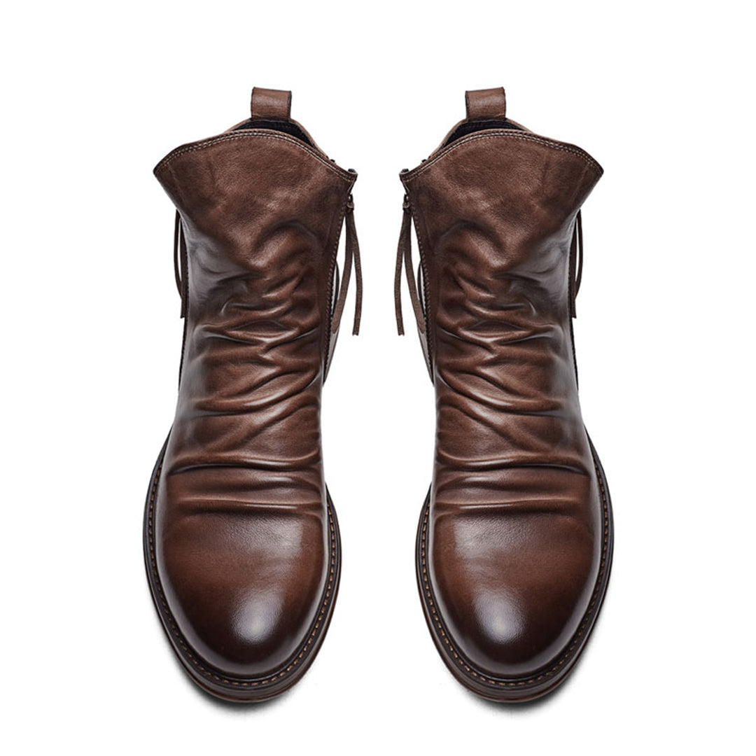 Bottes pour homme automne antidérapantes confortables en cuir PU au design moderne Haylom