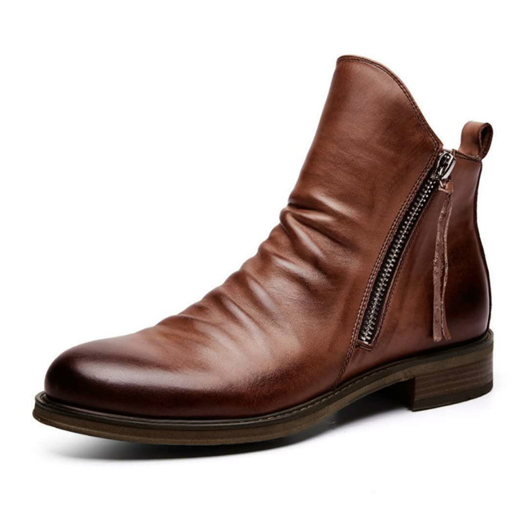 Bottes pour homme automne antidérapantes confortables en cuir PU au design moderne Haylom