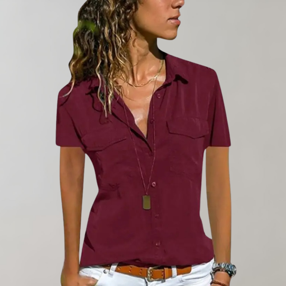 Blouse légère d’été pour femme à manches courtes, élégante et confortable au quotidien
