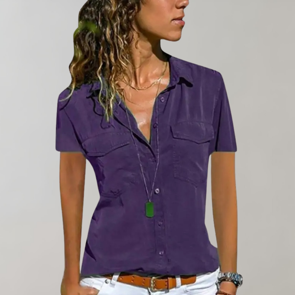 Blouse légère d’été pour femme à manches courtes, élégante et confortable au quotidien