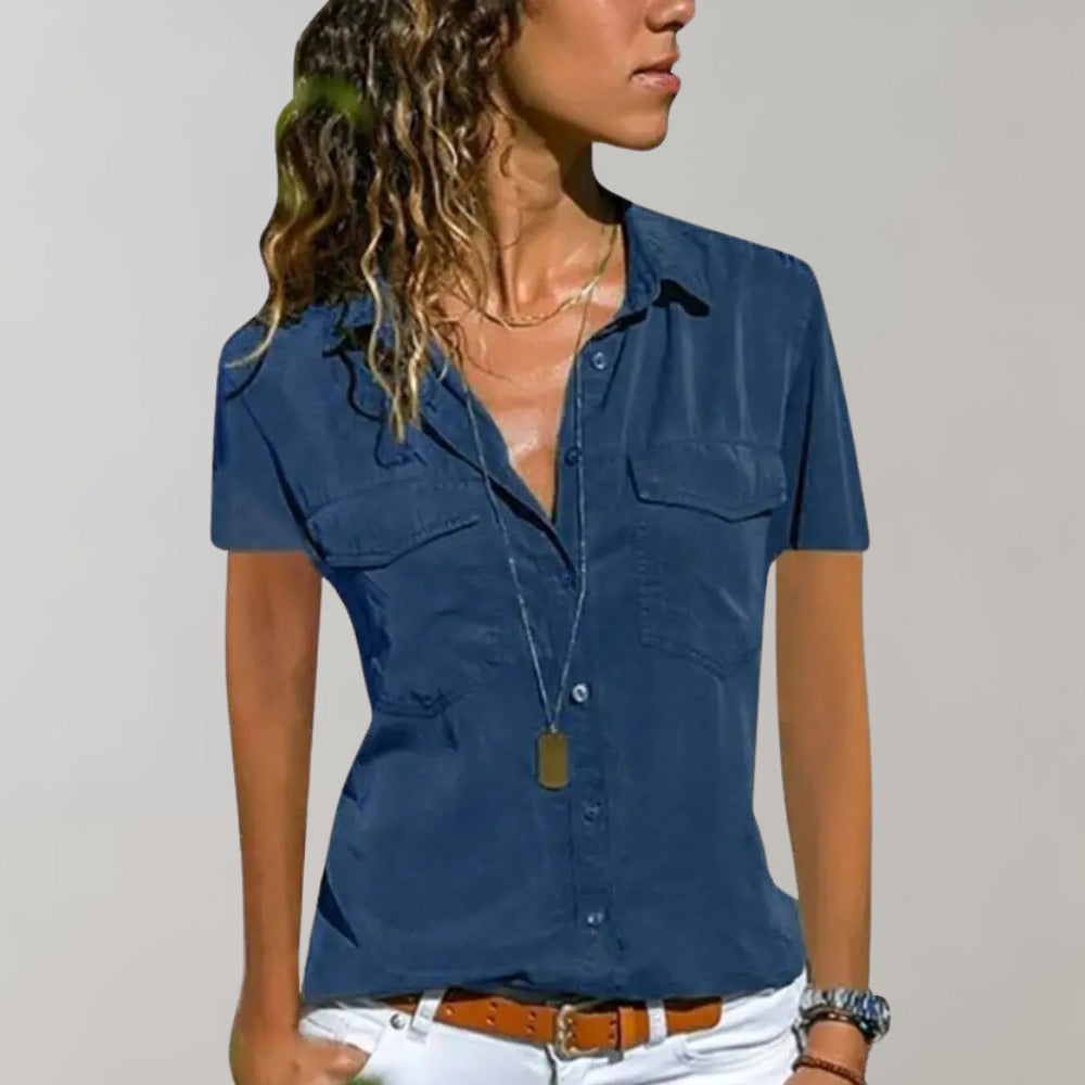 Blouse légère d’été pour femme à manches courtes, élégante et confortable au quotidien