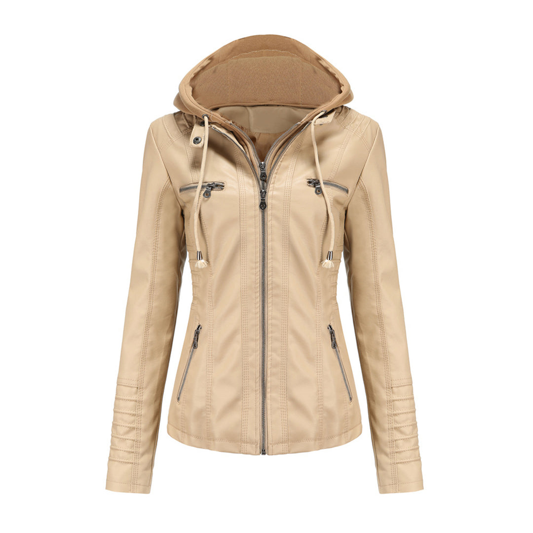 Barbara – Veste femme automne à capuche amovible zippée