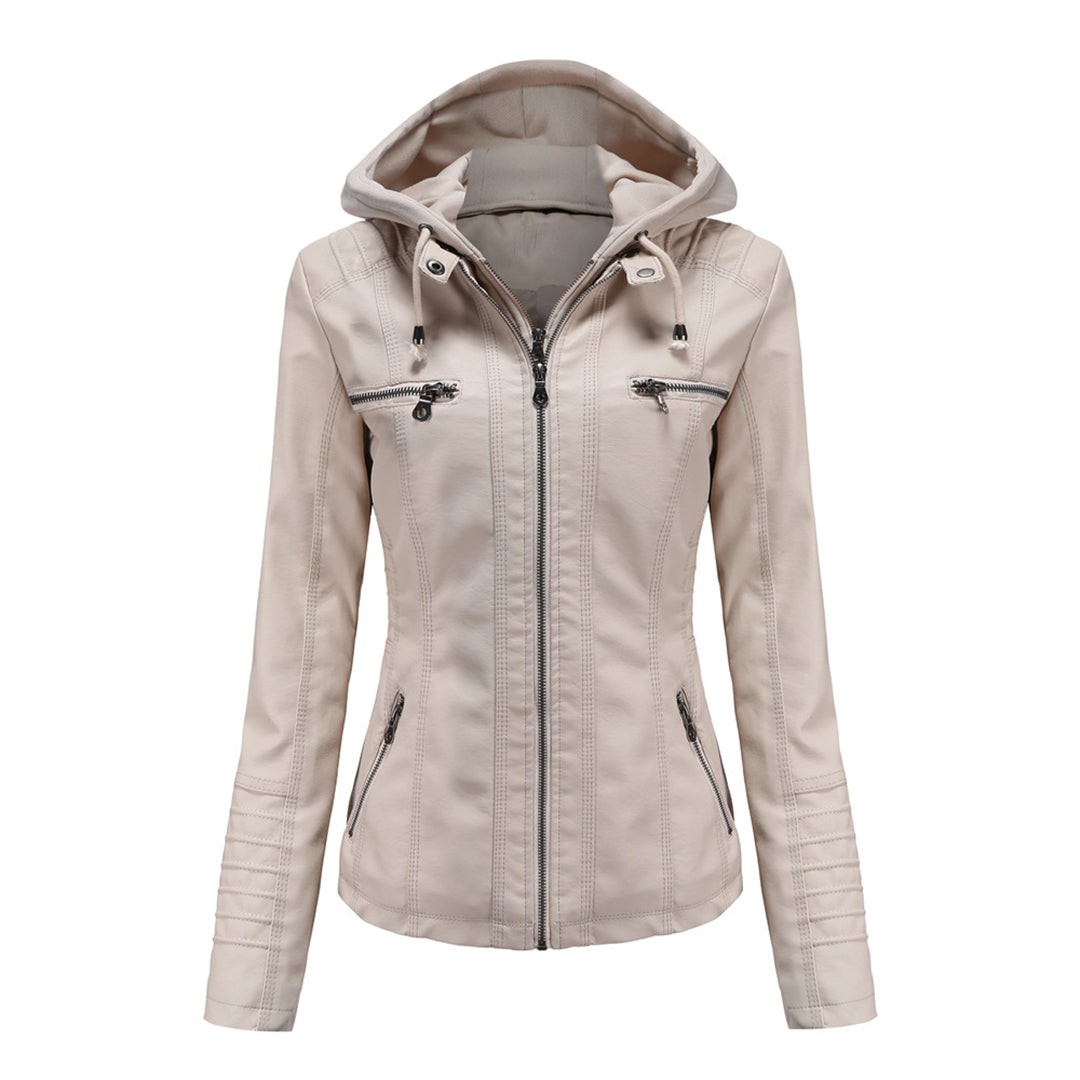 Barbara – Veste femme automne à capuche amovible zippée