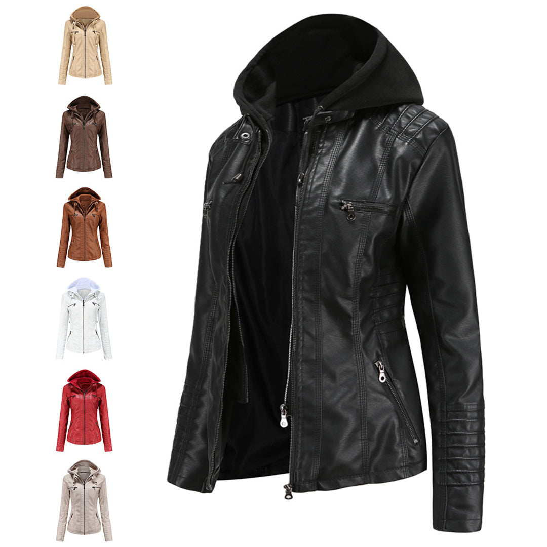 Barbara – Veste femme automne à capuche amovible zippée
