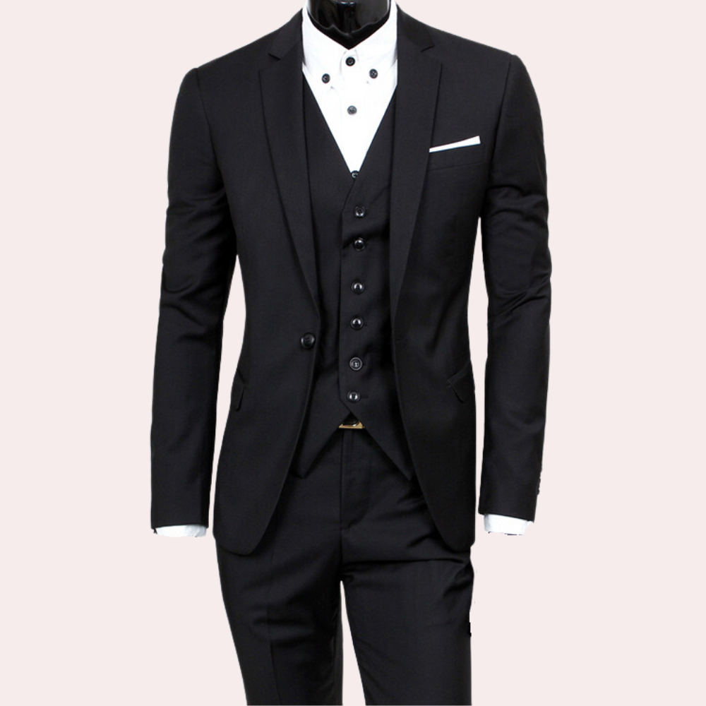 Costume 3 pièces pour homme automne élégant en coton avec coupe slim Beaumont