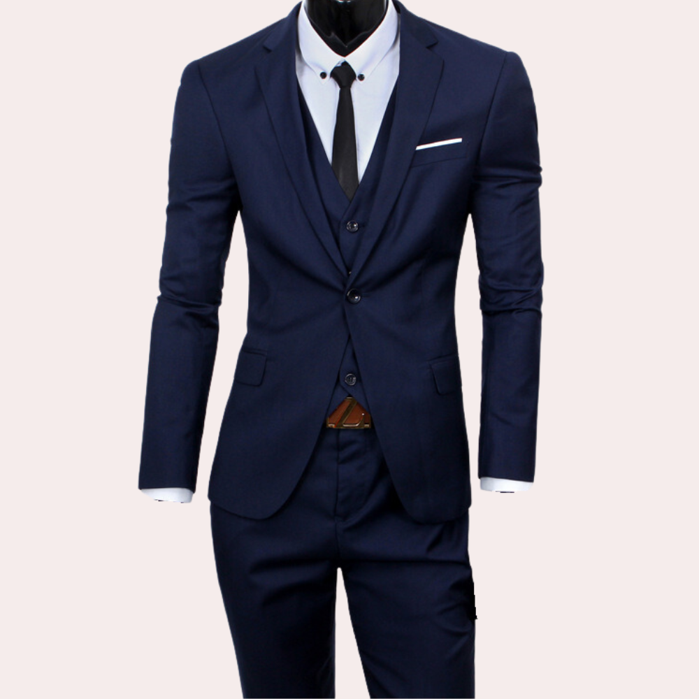Costume 3 pièces pour homme automne élégant en coton avec coupe slim Beaumont