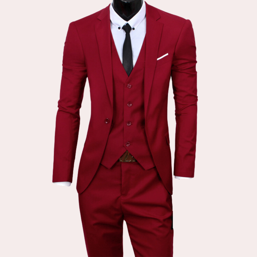 Costume 3 pièces pour homme automne élégant en coton avec coupe slim Beaumont