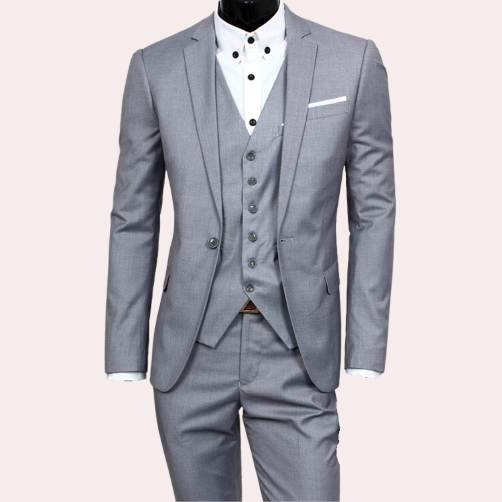 Costume 3 pièces pour homme automne élégant en coton avec coupe slim Beaumont